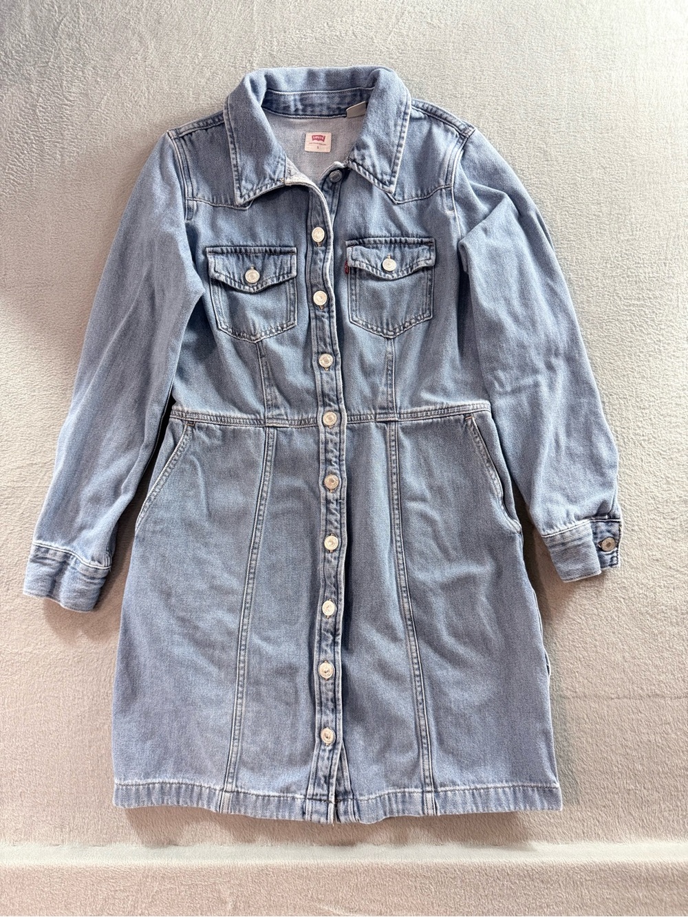 Levi's - Light Blue Denim Button-Front Women's Jean Dress